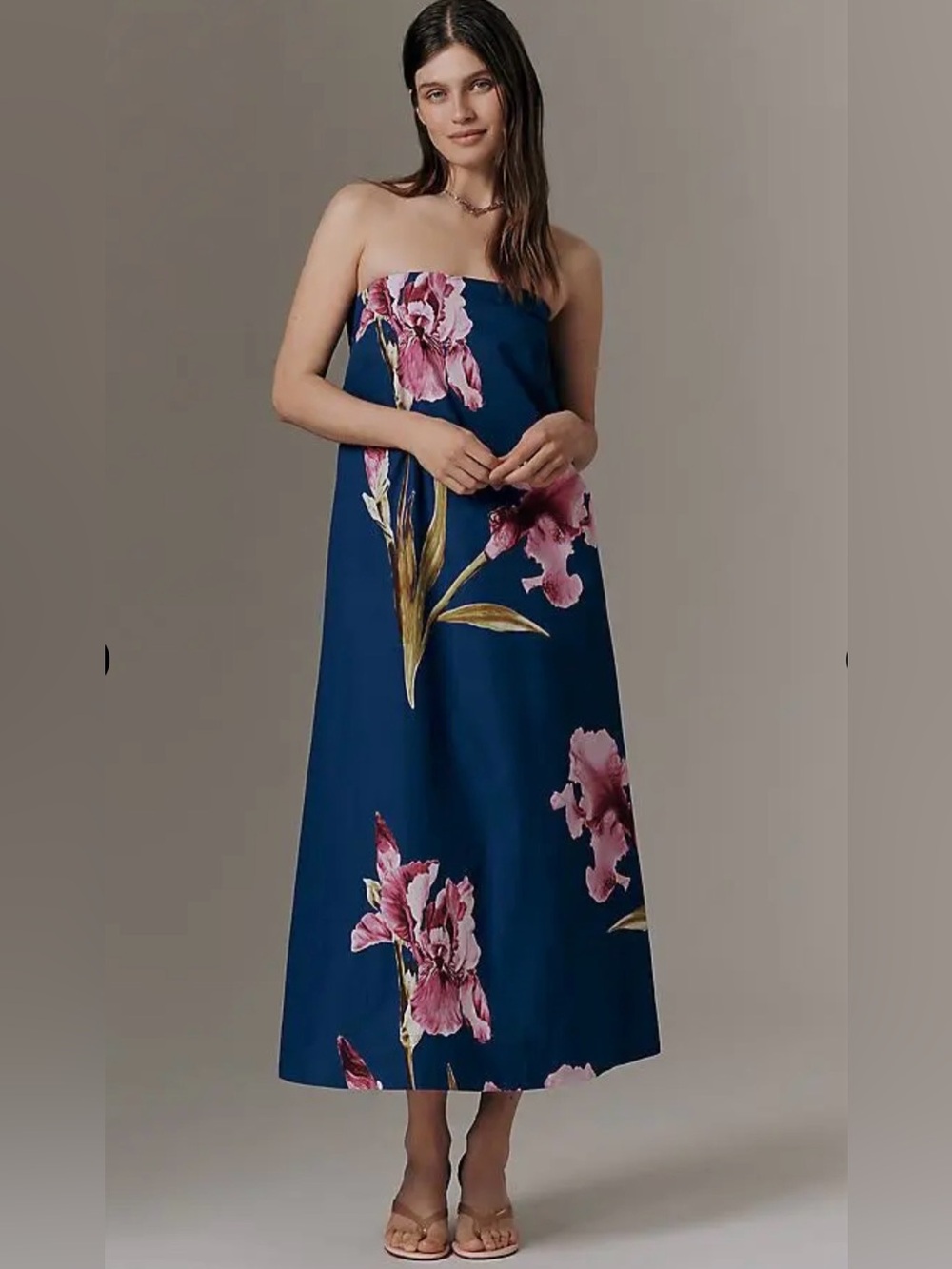 By Anthropologie Strapless Trapeze Midi Dress NWT SIZE M